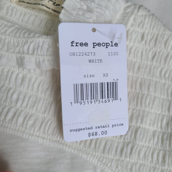 SALE!! NWT Free People Caroline Smocked Mock Neck Top - Picture 5 of 6